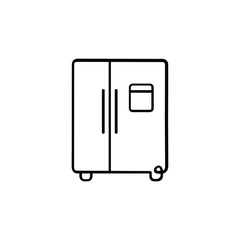 Two Door Refrigerator Line Style Icon Design