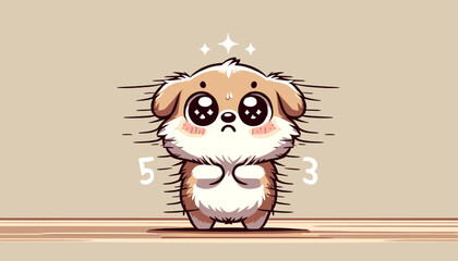 Concept of an image of a cute and expressive dog. Vector illustration.