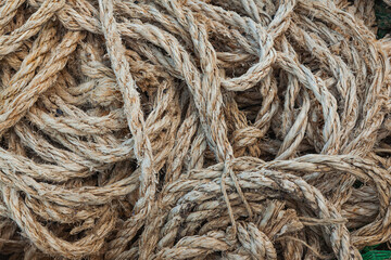 A pile of old ship's mooring ropes.