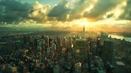 New York Cityscape Sunset