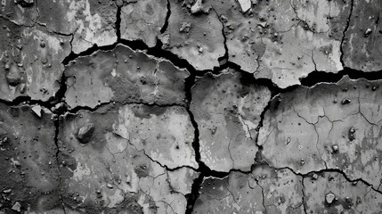 Obraz premium A monochrome image of a tree trunk split, resembling a knife's incision The bark appears as if it's been bitten in two halves