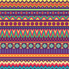 Mexican folk art patterns , colorful tribal pattern background