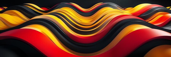 red and black, yellow  three-dimensional striped background, black background aspect ratio 3:1, for banner, landing page, website