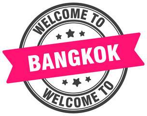 Welcome to Bangkok stamp. Bangkok round sign