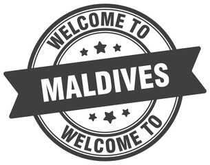 Welcome to Maldives stamp. Maldives round sign