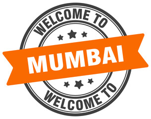 Welcome to Mumbai stamp. Mumbai round sign