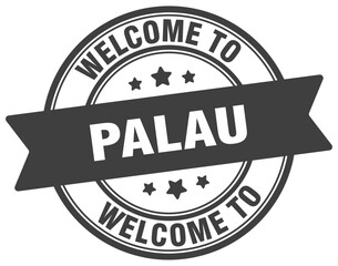 Welcome to Palau stamp. Palau round sign