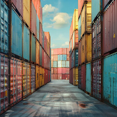 Fototapeta premium containers at the port