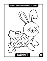 rabbit maze book for kids