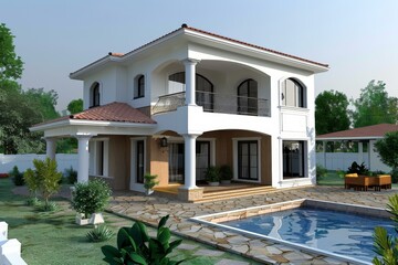 Modern House with Pool and Garden