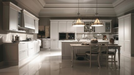 Sleek modern kitchen design in light tones