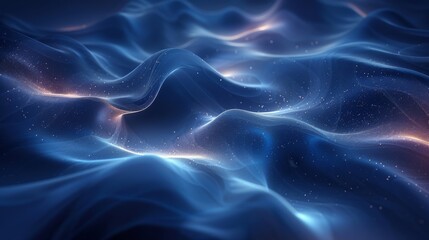 Fototapeta premium Dark blue background with swirling light flare that twists and turns created with Generative AI technology