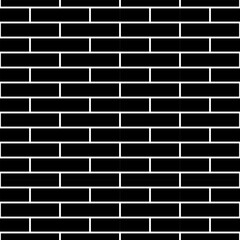 Dark black brick wall background. Brick seamless pattern.