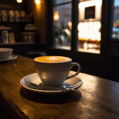Obraz premium cup of coffee on a table