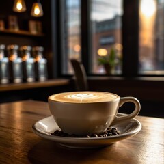 Fototapeta premium cup of coffee on the table
