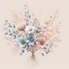 Aesthetic illustration of dried flowers