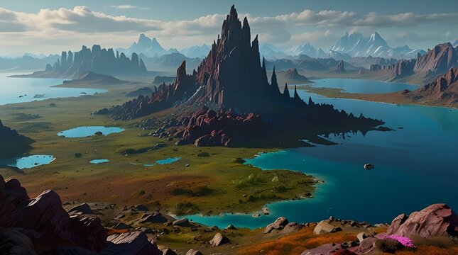 Hyperborea is a hyperrealistic alien world with striking colours and distinctive scenery.