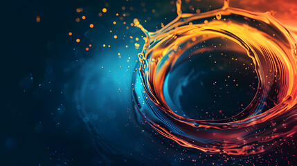 Abstract circle liquid motion flow explosion texture background. Generative AI.