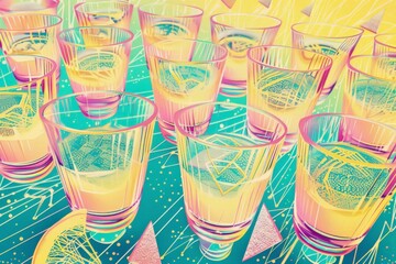 Digital graffiti - digital abstract art computer generated but made to look like graffiti art. Colorful and bright. Beautiful simple AI generated image in 4K, unique.