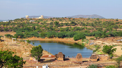 Small Temples in the Campus of Shri Mallikarjuna Temple, Aihole, Bagalkot, Karnataka, India.