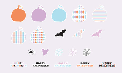 Halloween stickers vector set. Set of cute Halloween stickers.