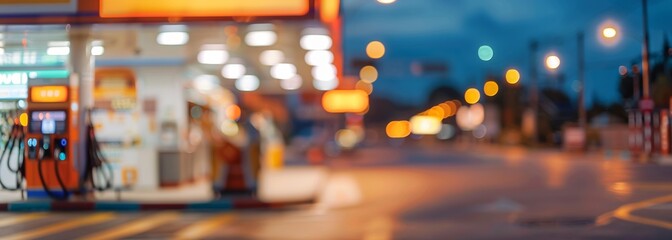 Gas station. Blurred background