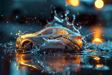 Obraz premium Close-up view of liquid silver flow creating a mesmerizing metallic texture, ideal for modern design elements.. Beautiful simple AI generated image in 4K, unique.