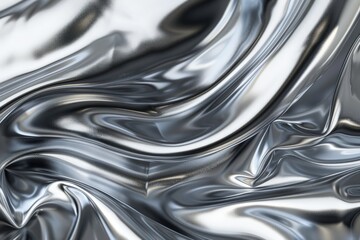 Close-up view of liquid silver flow creating a mesmerizing metallic texture, ideal for modern design elements.. Beautiful simple AI generated image in 4K, unique.