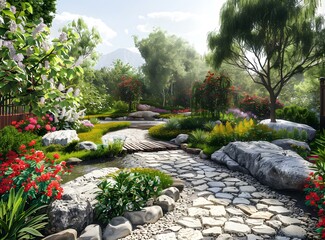 Garden landscape design renderings