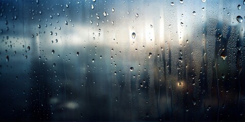 Rainy Window Blur: A cool, grey blurred background with the effect of raindrops on a window, creating a moody and contemplative atmosphere.