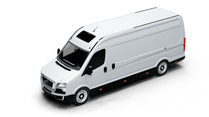 White van isolated on transparent background