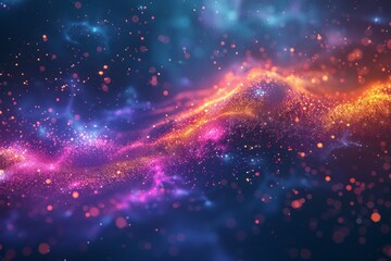 Obraz premium Science and Technology Concept, Atomic Structure with Nucleus - a Symbolic Image of Elementary Particle on Black Background. Beautiful simple AI generated image in 4K, unique.