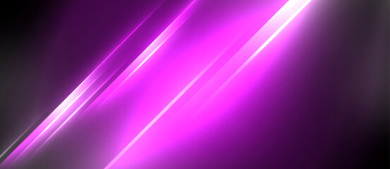 Neon dynamic diagonal light rays background. Techno digital geometric concept design for wallpaper, banner, presentation, background