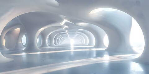 Obraz premium Futuristic White Corridor