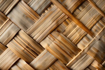 Obraz premium Texture of a product woven from straw close-up. Beautiful simple AI generated image in 4K, unique.