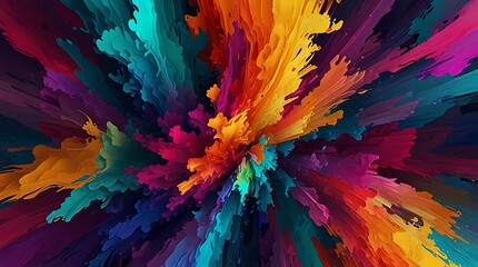  abstract painting with bright and saturated colors