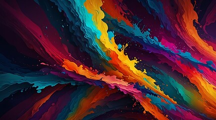  abstract painting with bright and saturated colors