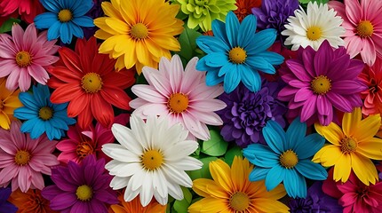 Fototapeta premium background image of many multi-colored flowers