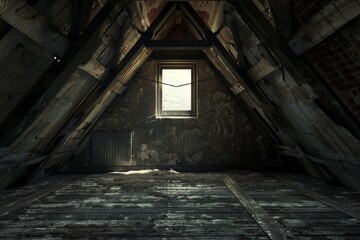 Obraz premium Zimmer eines alten verfallenen Hauses - Generative AI. Beautiful simple AI generated image in 4K, unique.