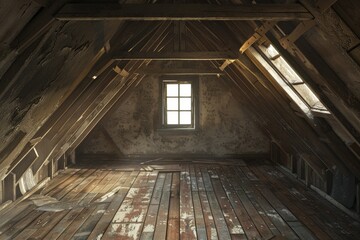 Zimmer eines alten verfallenen Hauses - Generative AI. Beautiful simple AI generated image in 4K, unique.