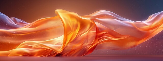 Abstract background with monochrome wave lines on orange background.