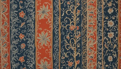 Batik pattern with traditional motifs, vintage graphic