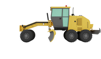 3D cartoon character grader are heavy construction equipment primarily with character and the vehicle