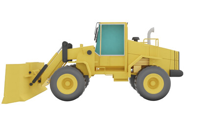 3D character bulldozer grader are heavy construction equipment primarily with character and the vehicle