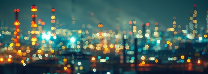 Industrial power plant background. Blurred background