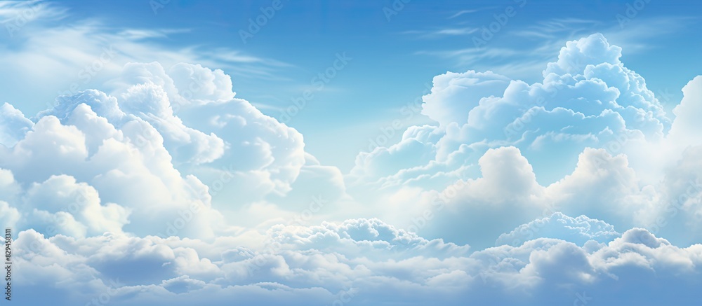 Poster Blue sky with clouds in the afternoon. copy space available