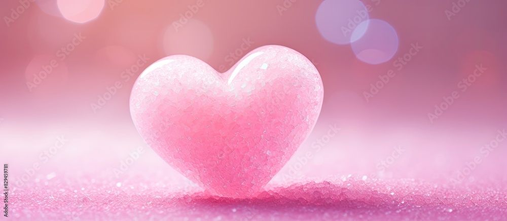 Poster heart made of cubes of sugar sugar kills pink background empty space for copying text