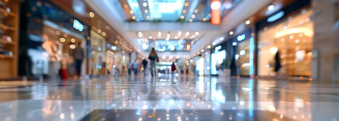 Shopping mall background. Shopping center. Blurred background