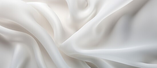 Obraz premium Close up white chiffon fabric texture background. copy space available