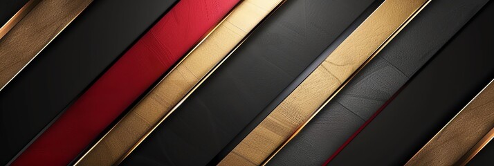 black, gold and Red three-dimensional striped background, triangle/rectangle, black backgroundaspect ratio 2:1, for banner, landing page, website